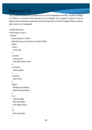 Ejercicios HTML 5