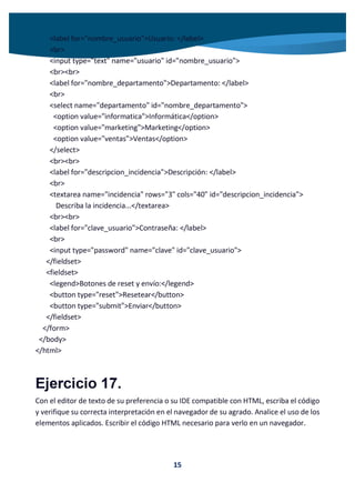 Ejercicios HTML 5
