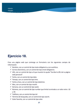 Ejercicios HTML 5