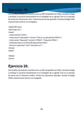 Ejercicios HTML 5