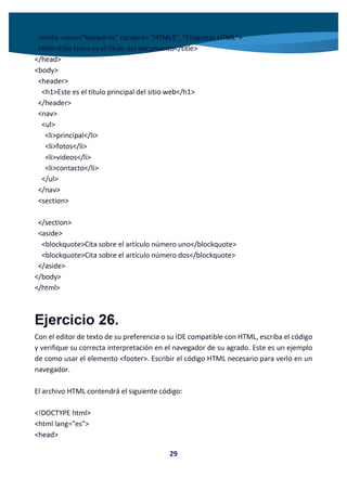 Ejercicios HTML 5