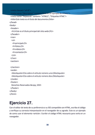 Ejercicios HTML 5