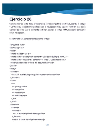 Ejercicios HTML 5
