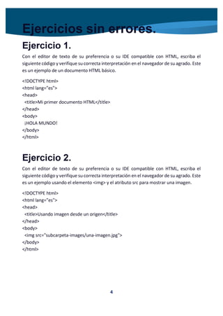 Ejercicios HTML 5