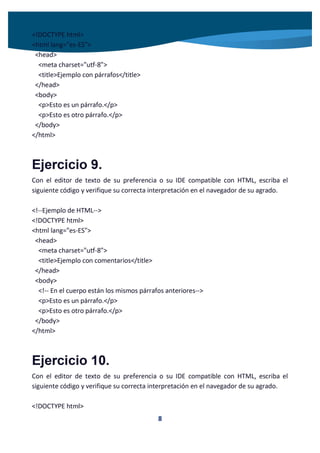 Ejercicios HTML 5