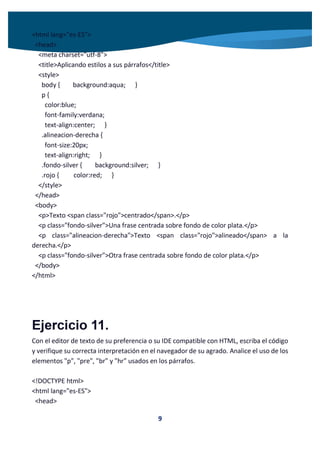 Ejercicios HTML 5