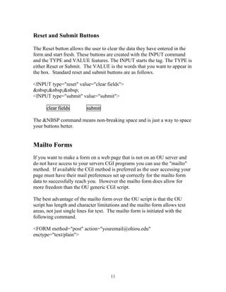 Html advanced-reference-guide for creating web forms | PDF