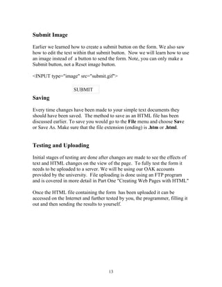 Html advanced-reference-guide for creating web forms | PDF