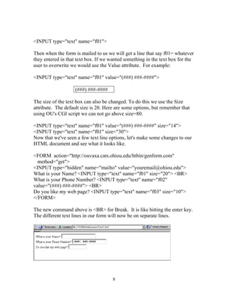 Html advanced-reference-guide for creating web forms | PDF