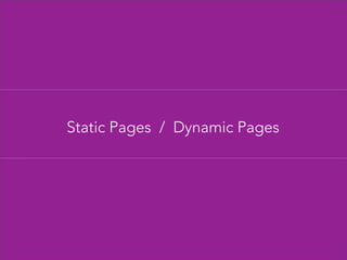 Static Pages / Dynamic Pages

 