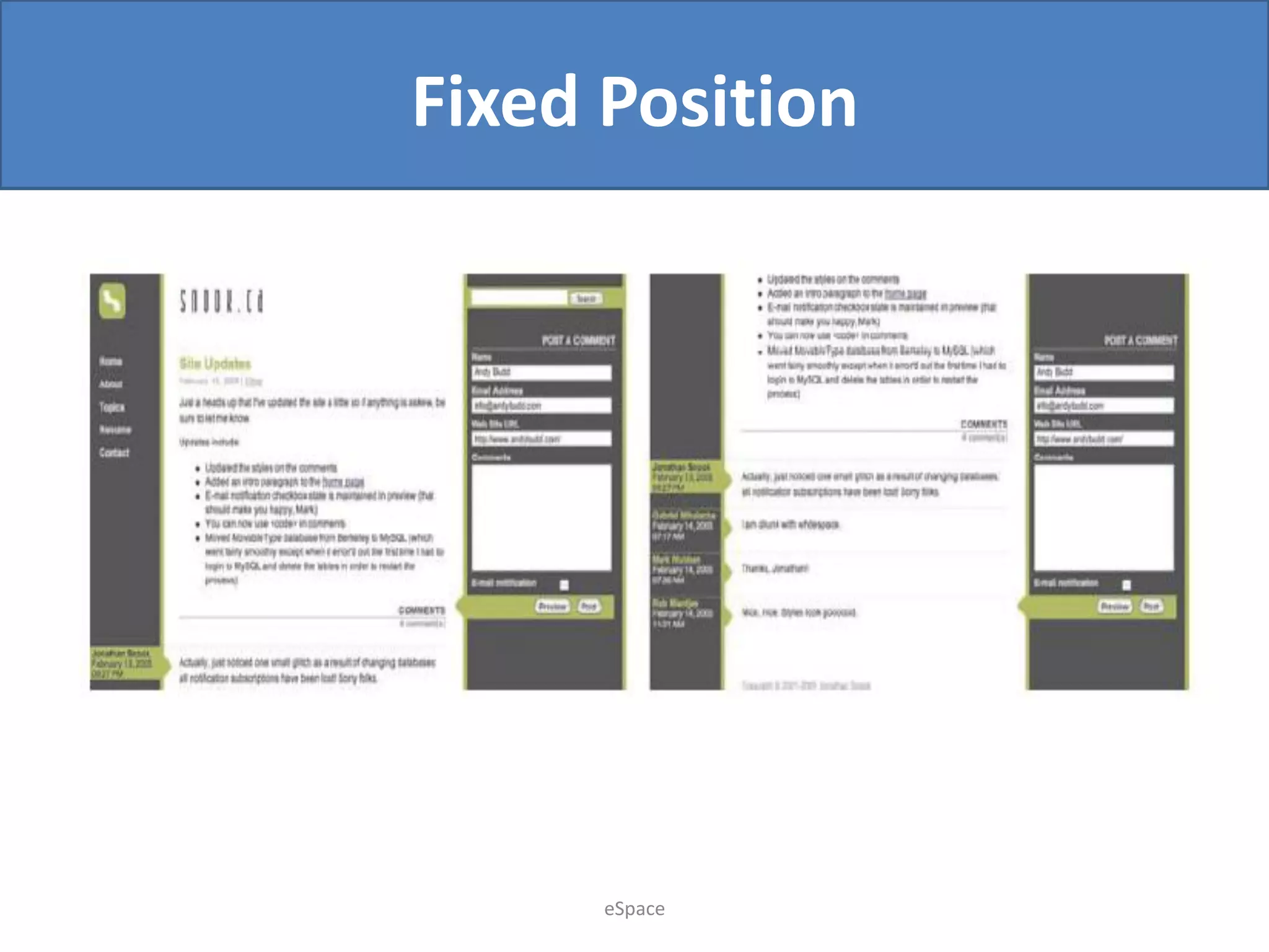 Fixed Position

eSpace

 