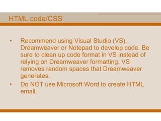 HTML email design and usability | PPT