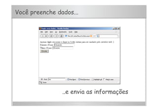 Você preenche dados...
..e envia as informações
 