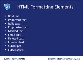 Html formatting | PPTX