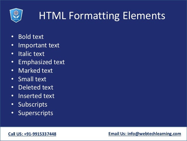 Html formatting