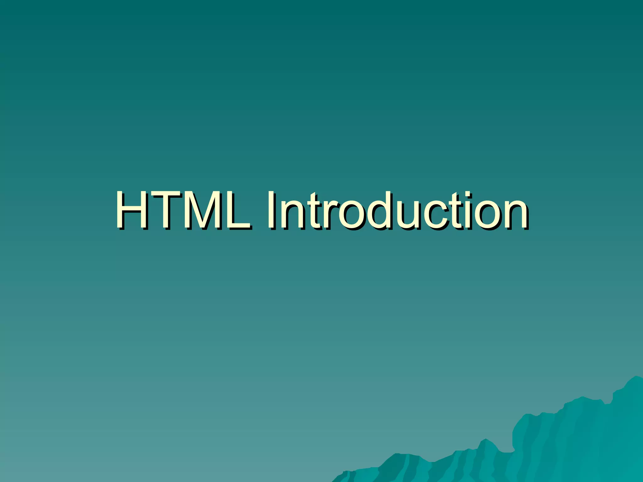 HTML Introduction | PPT | Free Download