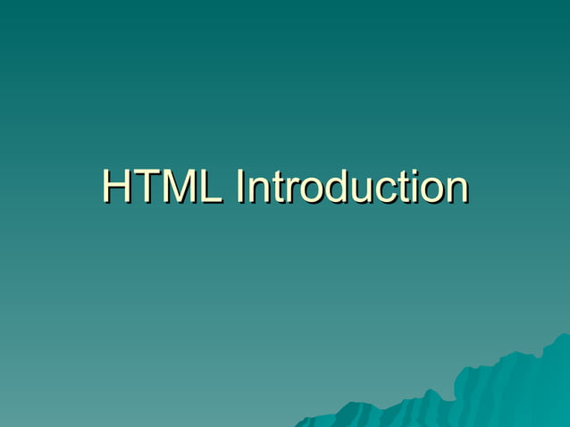 HTML Introduction | PPT | Free Download