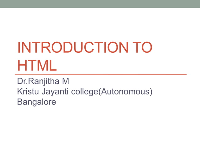 Html introduction | PPT