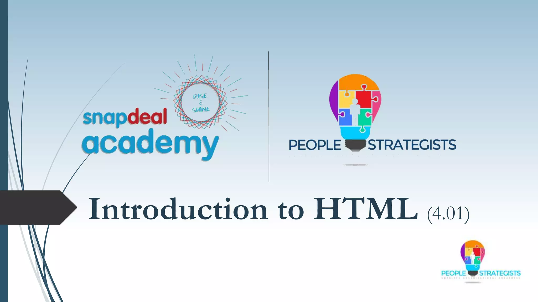 Introduction to HTML (4.01)
 