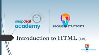 Introduction to HTML (4.01)
 