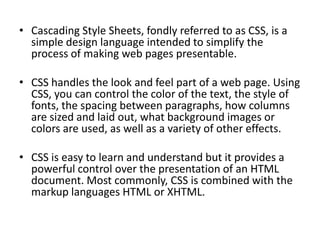HTML-Unit 4 css introduction hi my name is css and i am from html - CSS.pdf