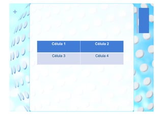 +



    Célula 1   Célula 2


    Célula 3   Célula 4
 