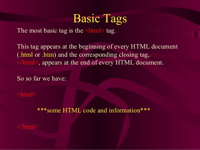 Basics of Html