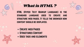 Comprehensive Introduction to HTML: Structure, Tags, and Advantages | PDF