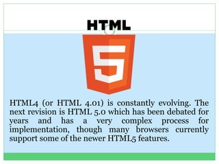 Html 4 | PPTX | Web Design and HTML | Internet