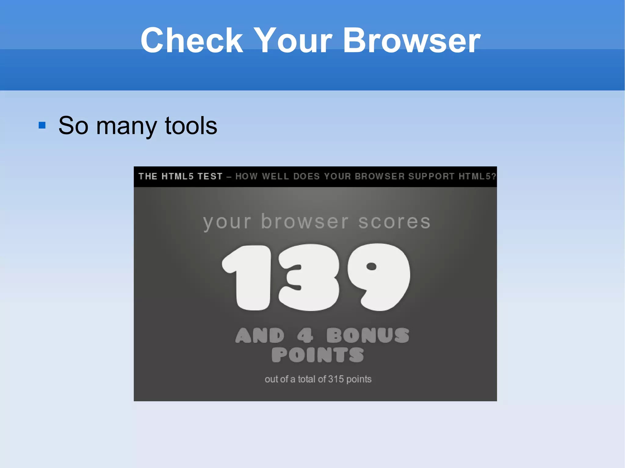 Check Your Browser So many tools  