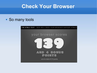 Check Your Browser So many tools  