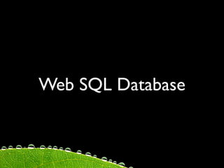 Web SQL Database
 