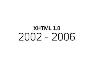 2002 - 2006
XHTML 1.0
 