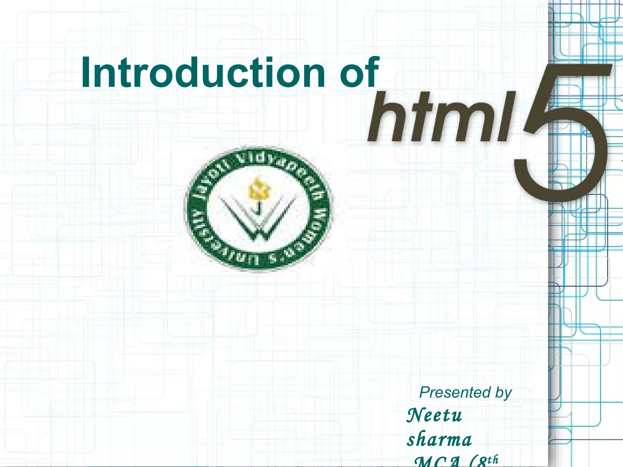 Introduction of   Presented by Neetu sharma MCA (8 th  trim) 