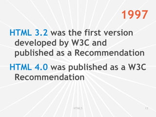 Introduces markup and APIs for  Web applications 