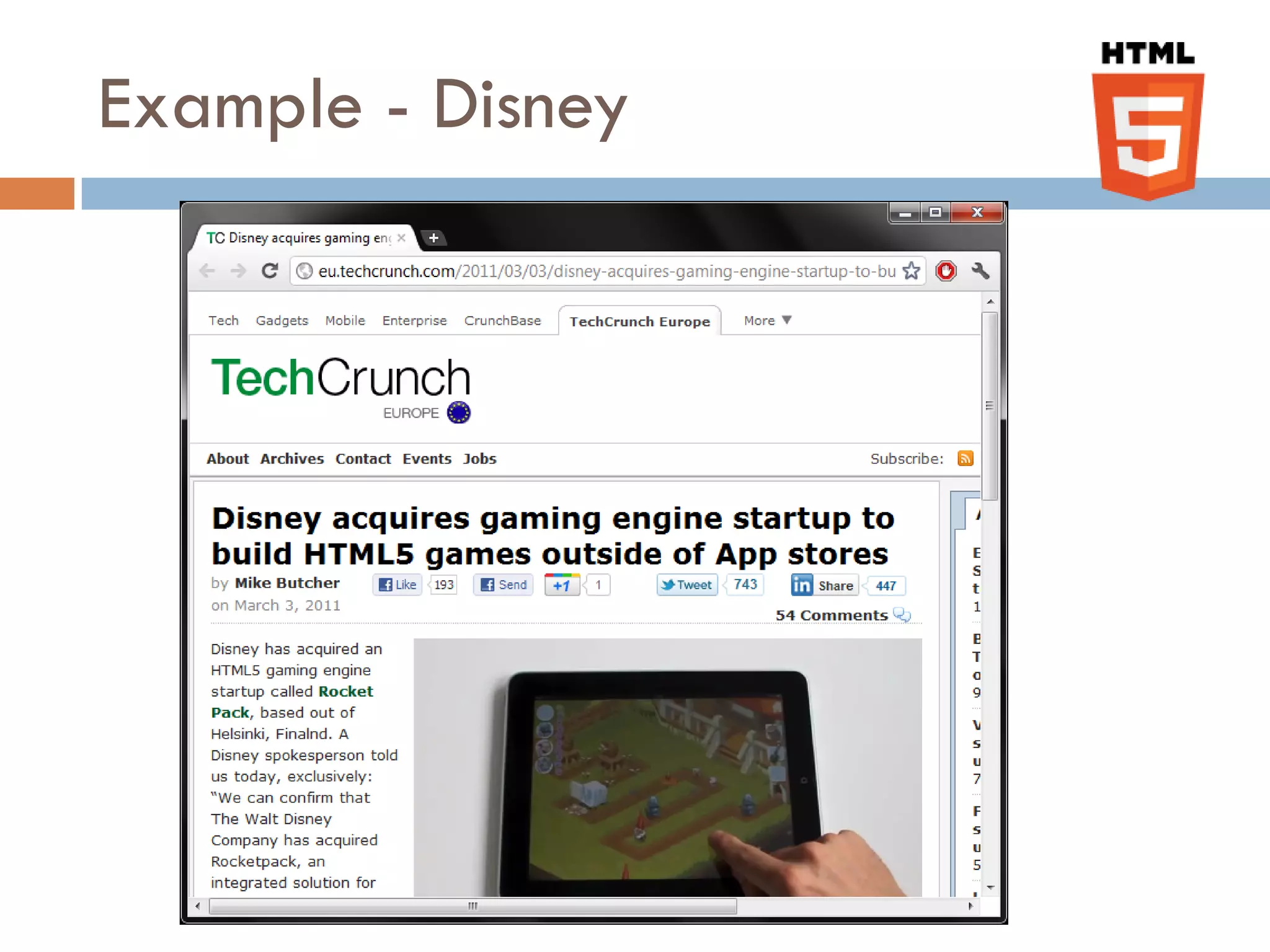 Example - Disney
 