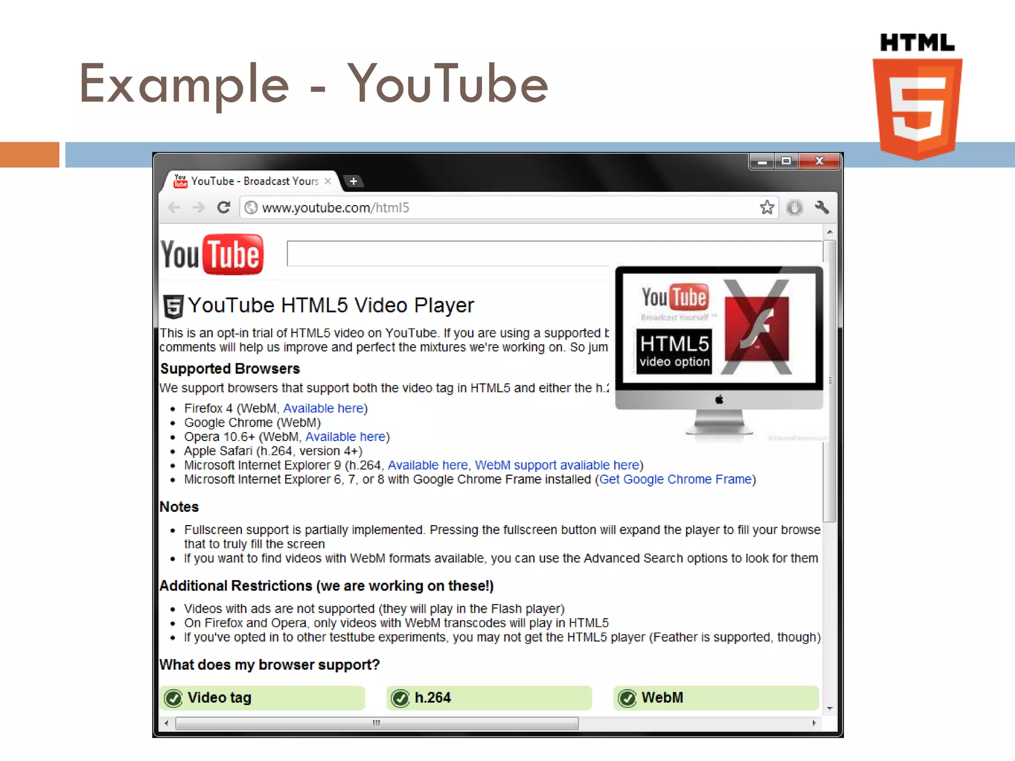 Example - YouTube
 