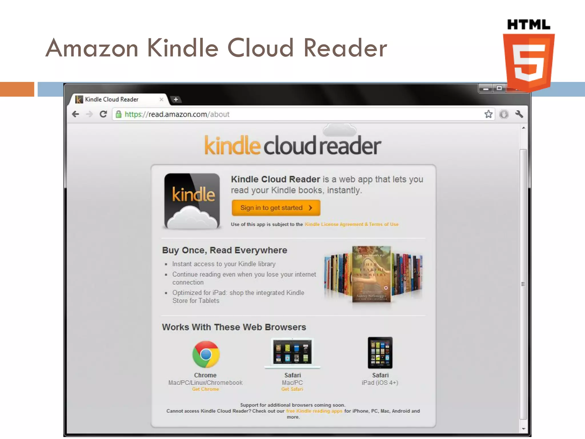 Amazon Kindle Cloud Reader
 