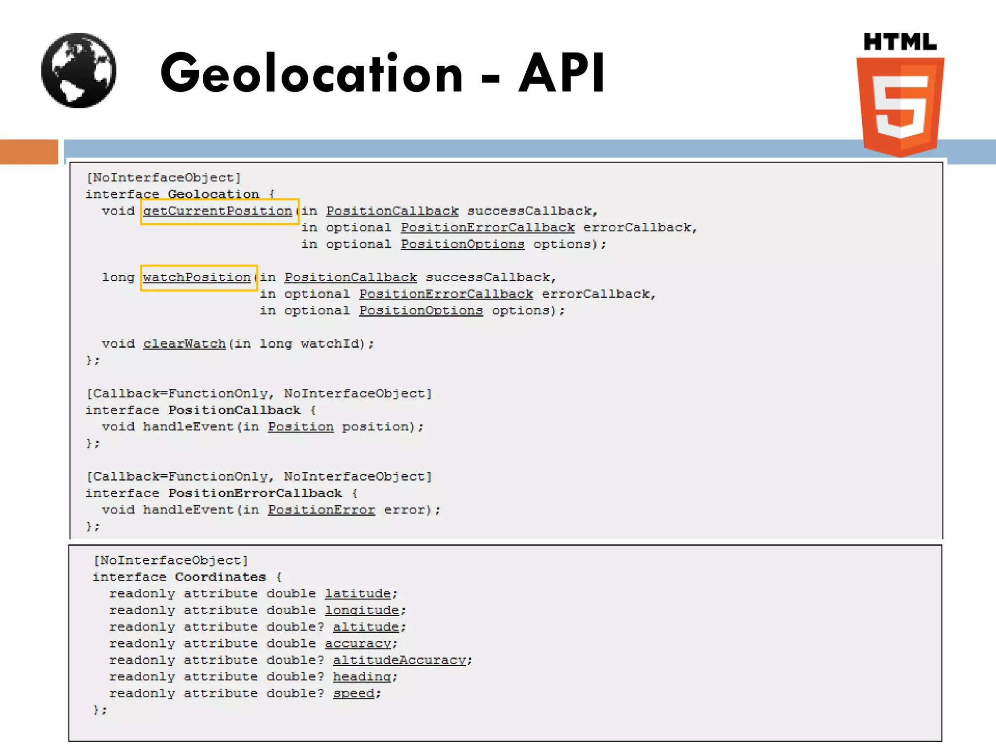 Geolocation - API
 