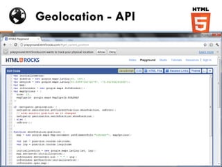 Geolocation - API
 