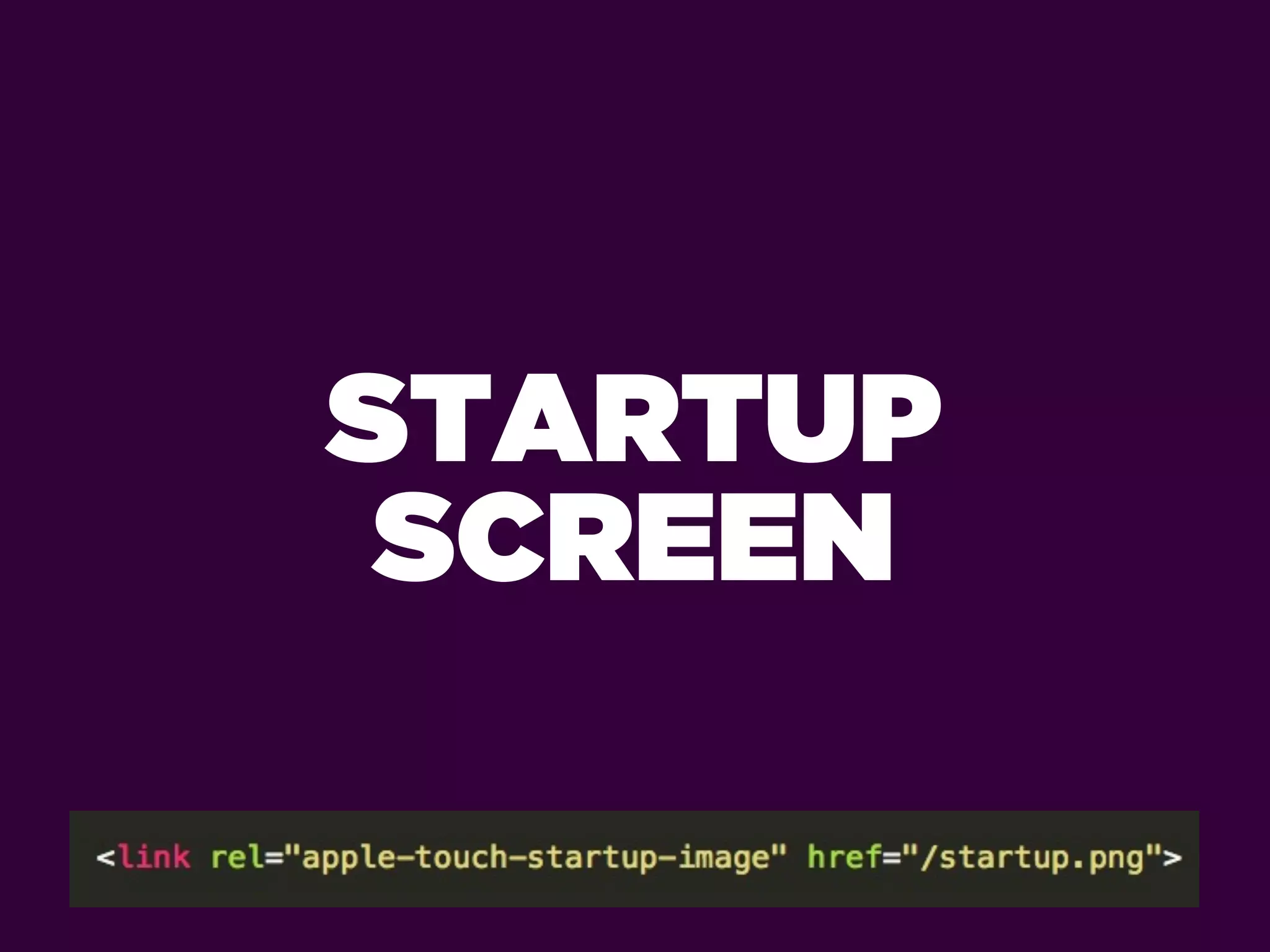 STARTUP
 SCREEN
 