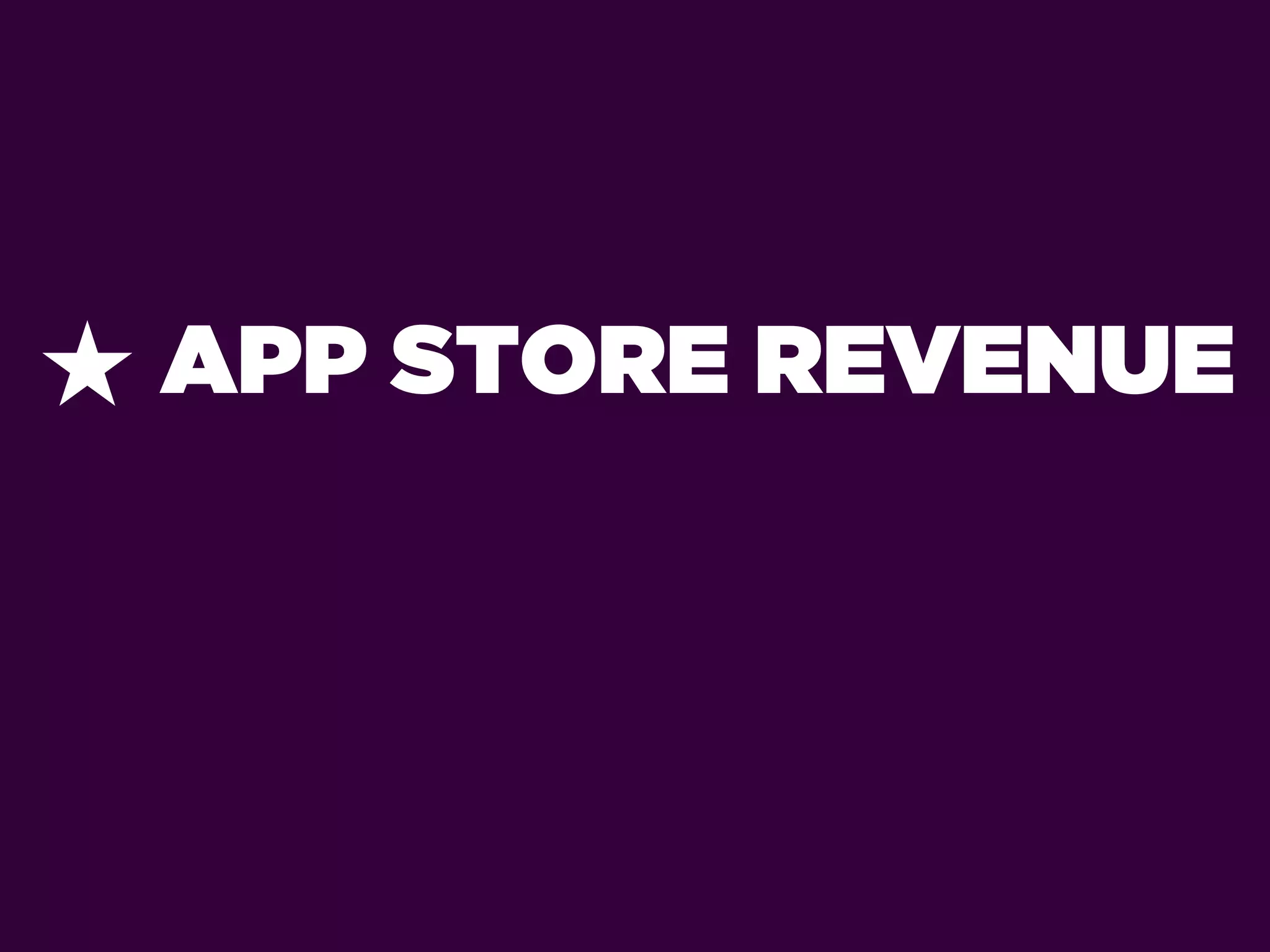 ★ APP STORE REVENUE
 
