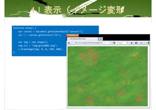 function draw() {
    var canvas = document.getElementById("canvas1");
    var c = canvas.getContext("2d");

    var img = new Image();
    img.src = "img/grand001.png";
    c.drawImage(img, 0, 0, 640, 480);
}
 