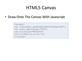 New Elements & Features in HTML5 | PPTX