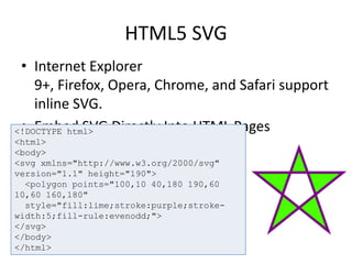 New Elements & Features in HTML5 | PPTX