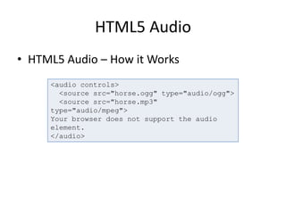 New Elements & Features in HTML5 | PPT