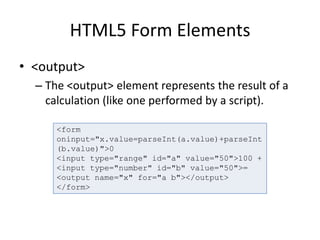 New Elements & Features in HTML5 | PPT