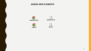 ADDING NEW ELEMENTS
13
 
