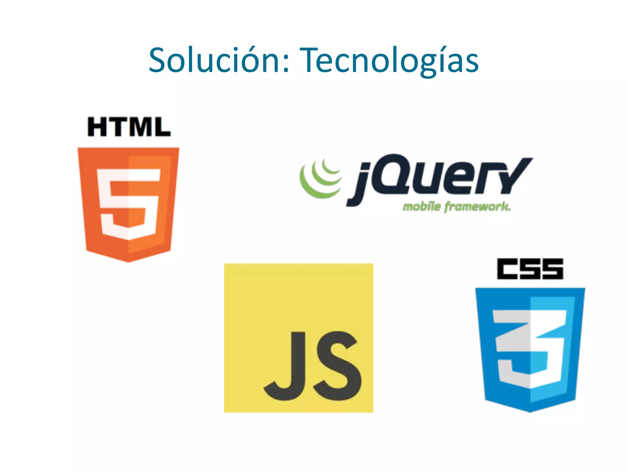 Solución:	
  Tecnologías
 