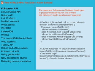 Html5 - Awesome APIs | PPT